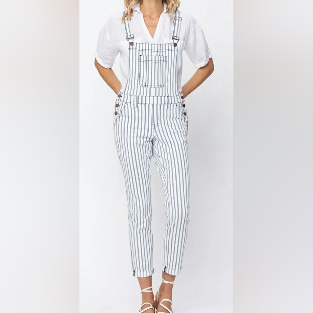 Judy blue railroad stripe overall